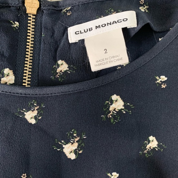 Club Monaco Navy Floral Silk Romper - Picture 3 of 3